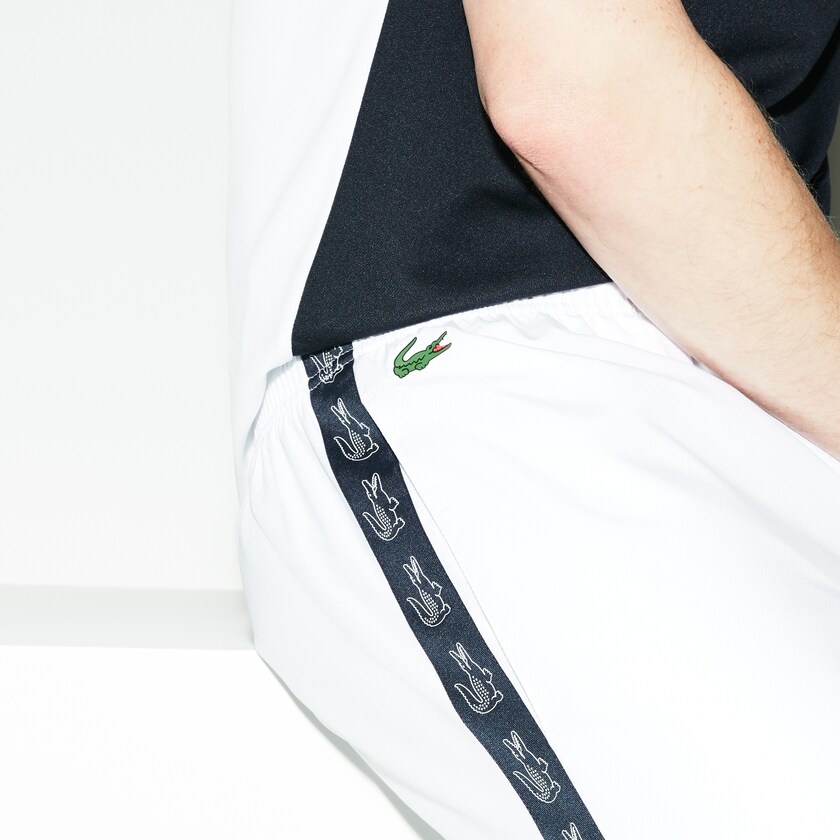 Calça Moletom Branco Azul Marinho Azuis Masculino Lacoste SPORT Band Tennis YY5-26482R8