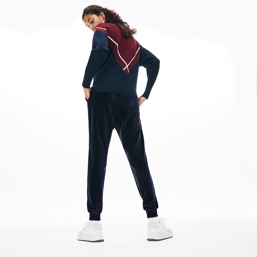 Calça Moletom Azul Marinho Azuis Feminino Lacoste Tapered Velour Terry QP2-09560X4