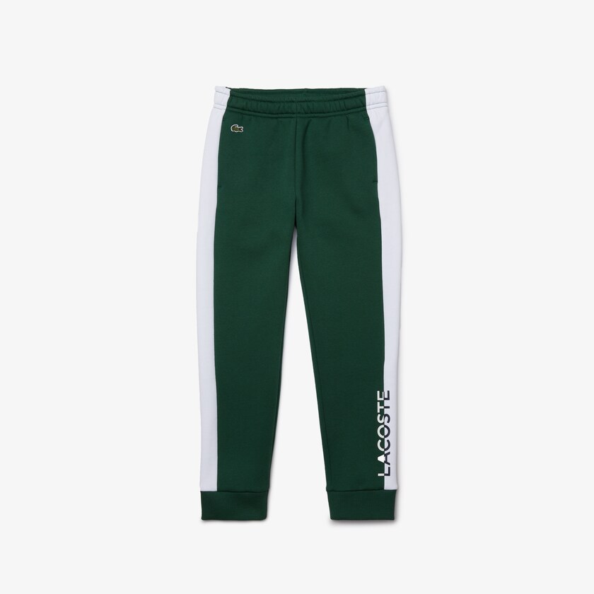 Calças Verdes Branco Criança Lacoste Color-Blcoked Fleece Track KS2-50305M6