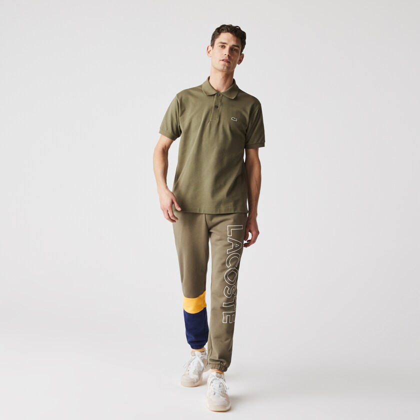 Calças Caqui Verdes Amarelas Azuis Masculino Lacoste Colorblock Fleece Track TZ2-54495P7