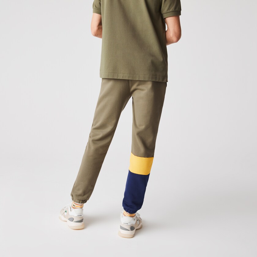 Calças Caqui Verdes Amarelas Azuis Masculino Lacoste Colorblock Fleece Track TZ2-54495P7
