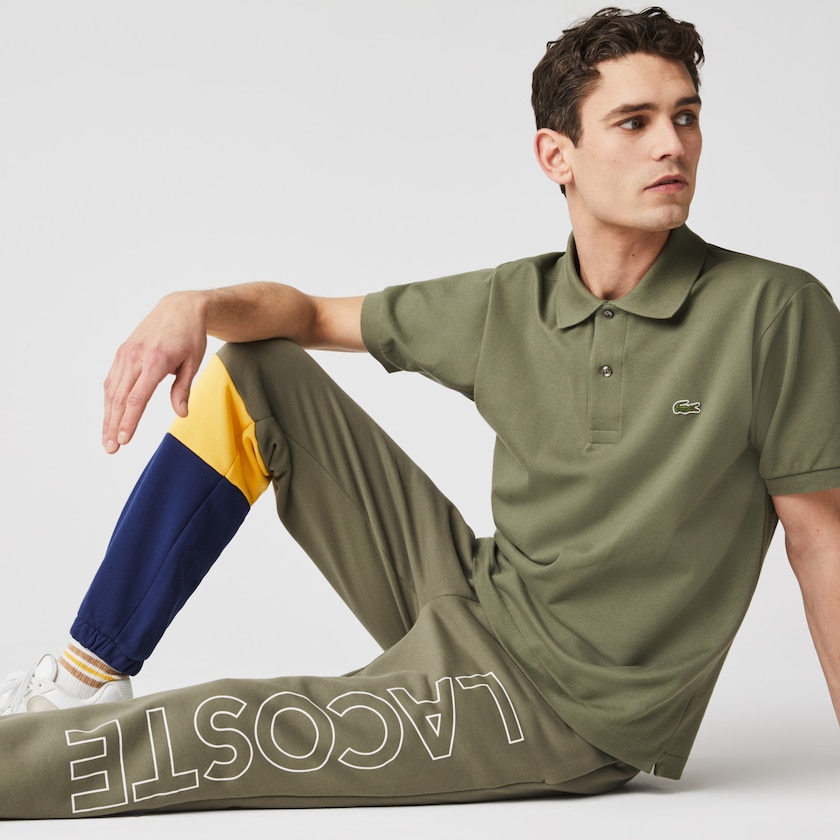 Calças Caqui Verdes Amarelas Azuis Masculino Lacoste Colorblock Fleece Track TZ2-54495P7