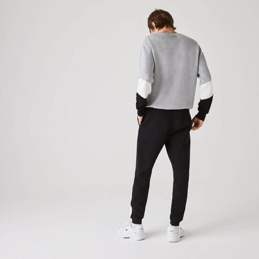 Calças Branco Cinzentas Pretas Masculino Lacoste Colorblock Piqué Fleece Jogging YR1-04150I3