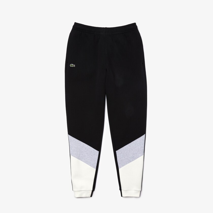 Calças Branco Cinzentas Pretas Masculino Lacoste Colorblock Piqué Fleece Jogging YR1-04150I3