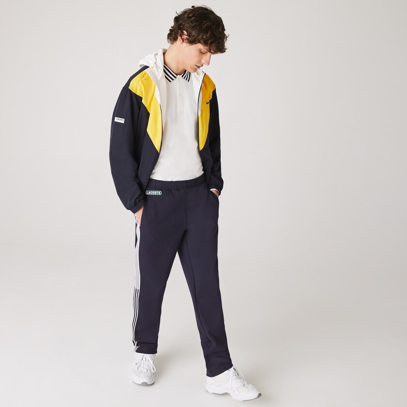 Calças Azul Marinho Azuis Masculino Lacoste Heritage Contrast Striped Jogging FR5-97999H6