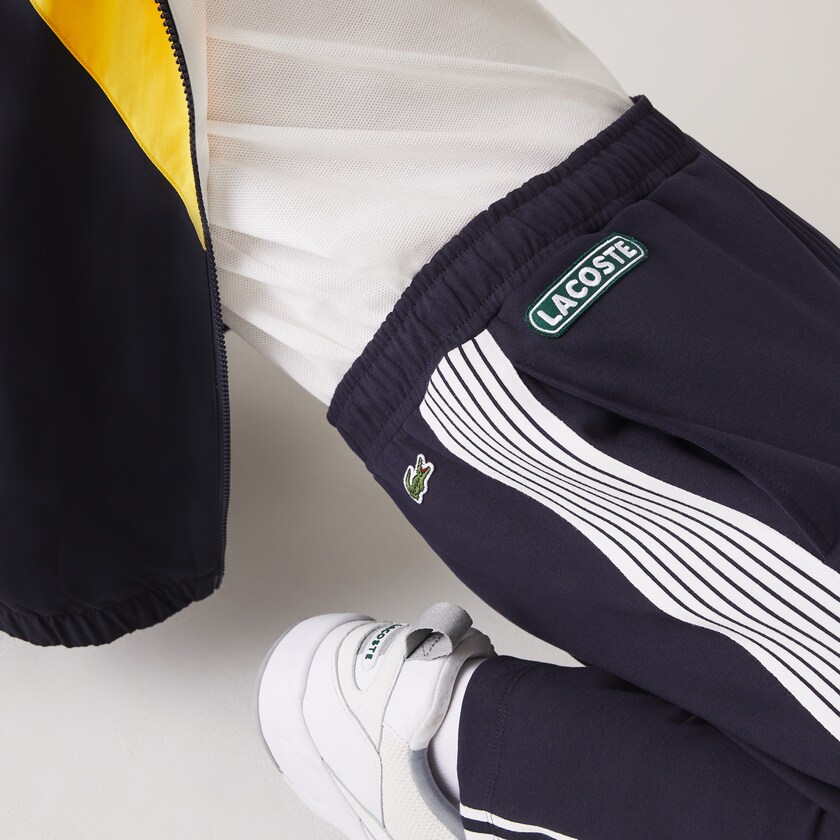 Calças Azul Marinho Azuis Masculino Lacoste Heritage Contrast Striped Jogging FR5-97999H6