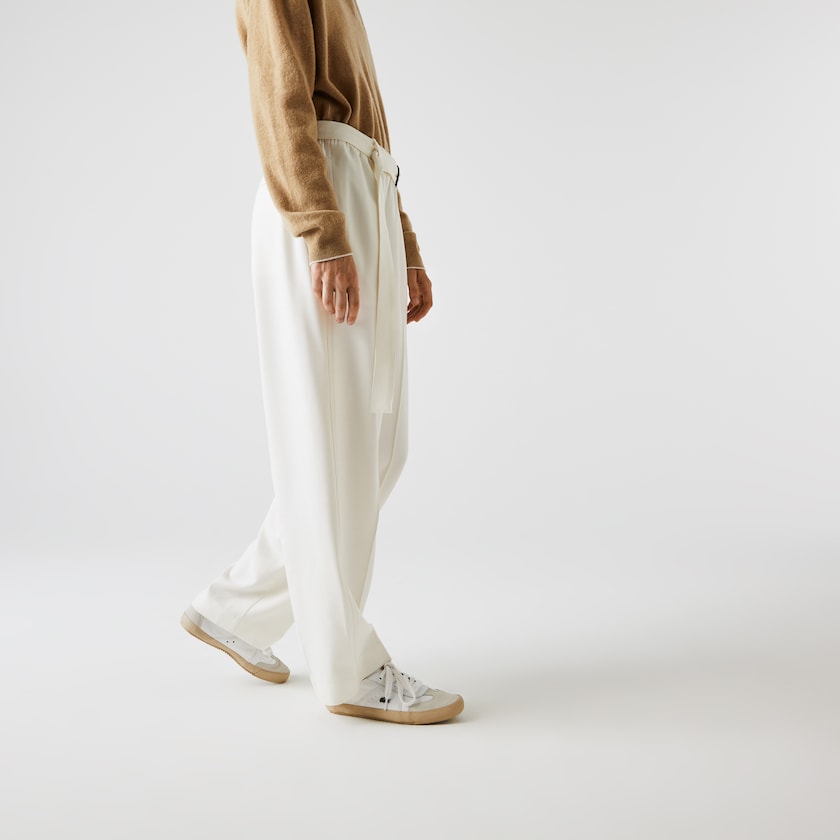Calças Branco Feminino Lacoste High-Waisted Flared Wool Blend FC5-11801H6