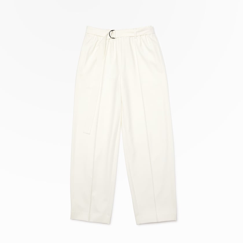 Calças Branco Feminino Lacoste High-Waisted Flared Wool Blend FC5-11801H6