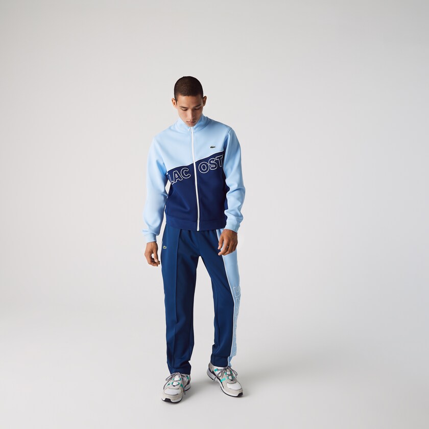 Calças Azuis Masculino Lacoste LIVE Colorblock Light Neoprene Tracksuit OL3-13401P4