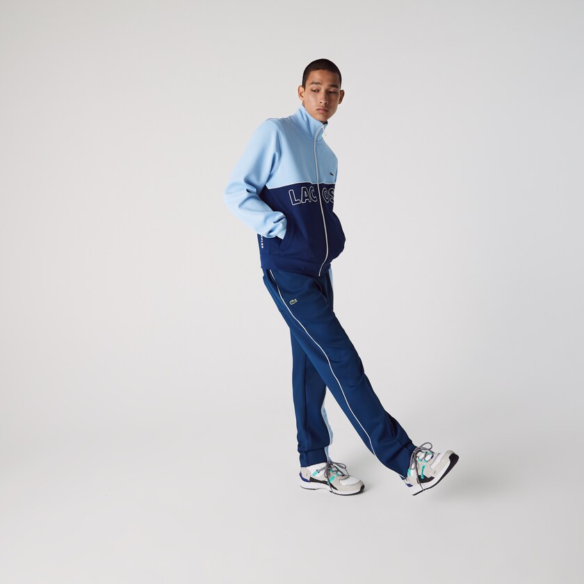 Calças Azuis Masculino Lacoste LIVE Colorblock Light Neoprene Tracksuit OL3-13401P4
