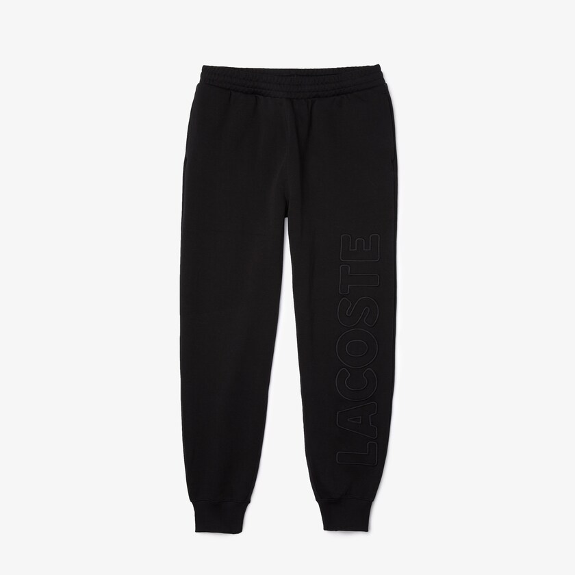 Calças Pretas Masculino Lacoste LIVE Embroidered Cotton Blend Tracksuit WK1-26472O2