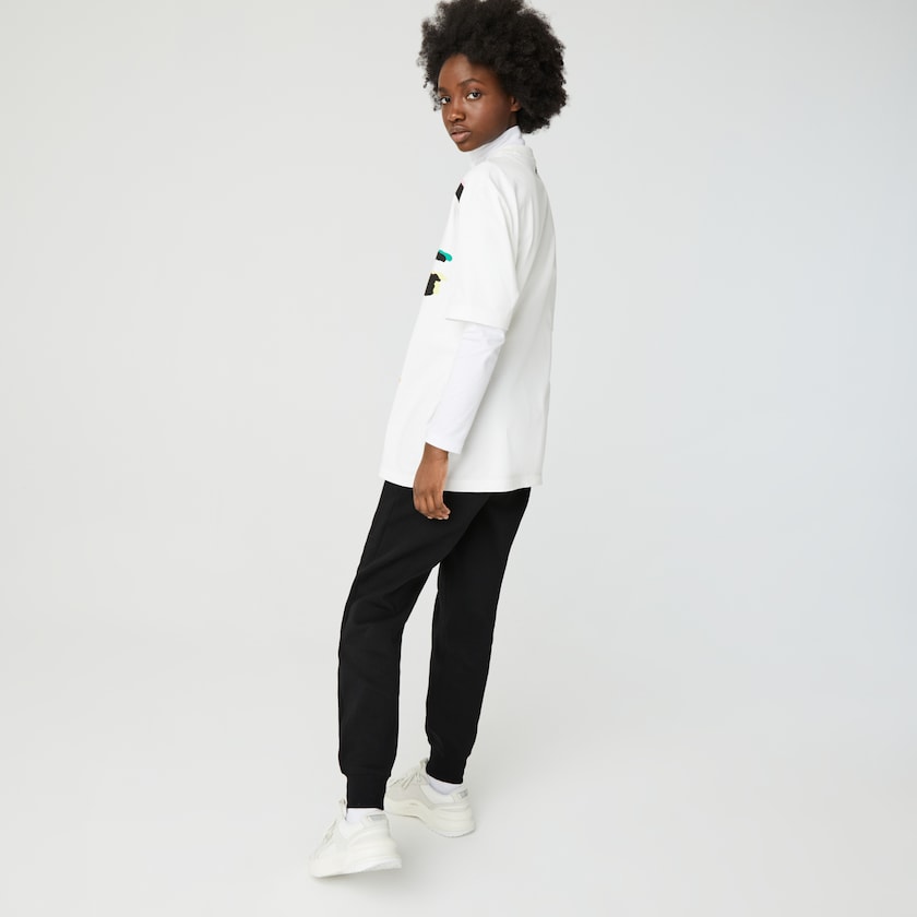 Calças Pretas Masculino Lacoste LIVE Embroidered Cotton Blend Tracksuit WK1-26472O2
