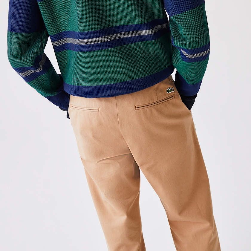 Calças Bege Masculino Lacoste LIVE Five-Pocket Chino WR5-32063Y7