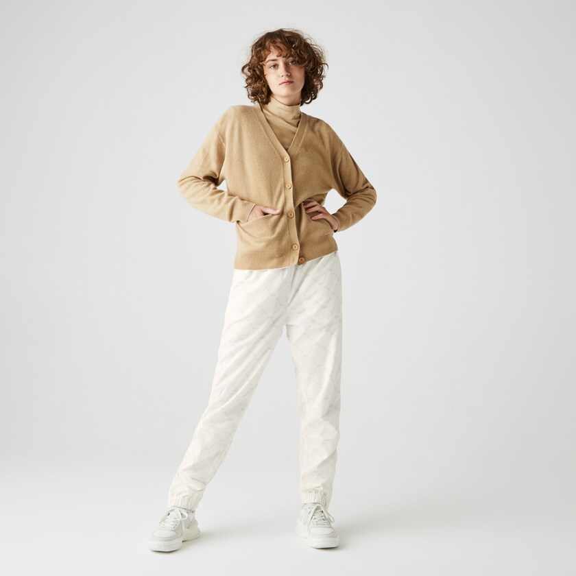 Calças Branco Bege Masculino Lacoste LIVE Print Tracksuit KZ2-24792O9