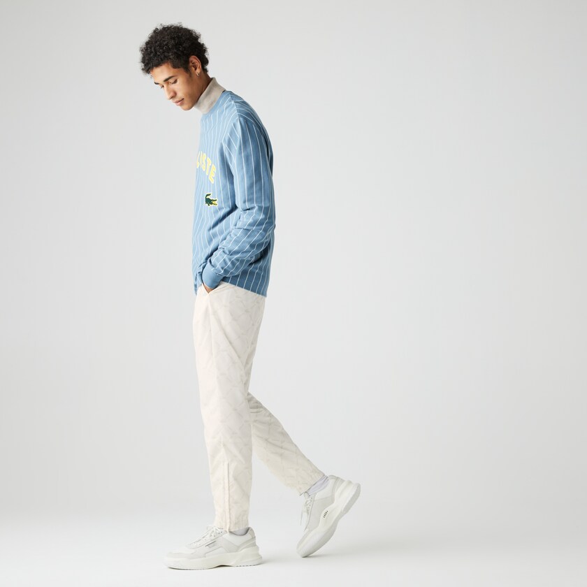 Calças Branco Bege Masculino Lacoste LIVE Print Tracksuit KZ2-24792O9