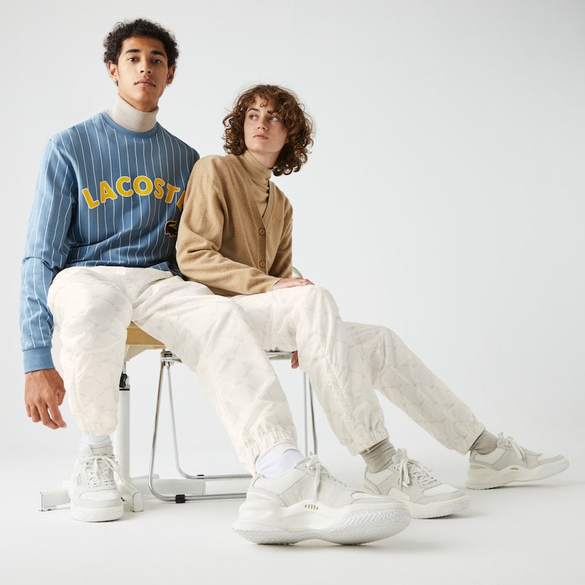 Calças Branco Bege Masculino Lacoste LIVE Print Tracksuit KZ2-24792O9