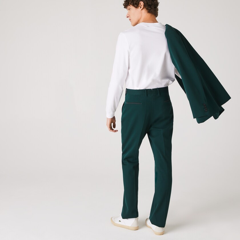 Calças Verdes Masculino Lacoste LIVE Standard Fit Cotton Canvas Suit VK7-26292H5