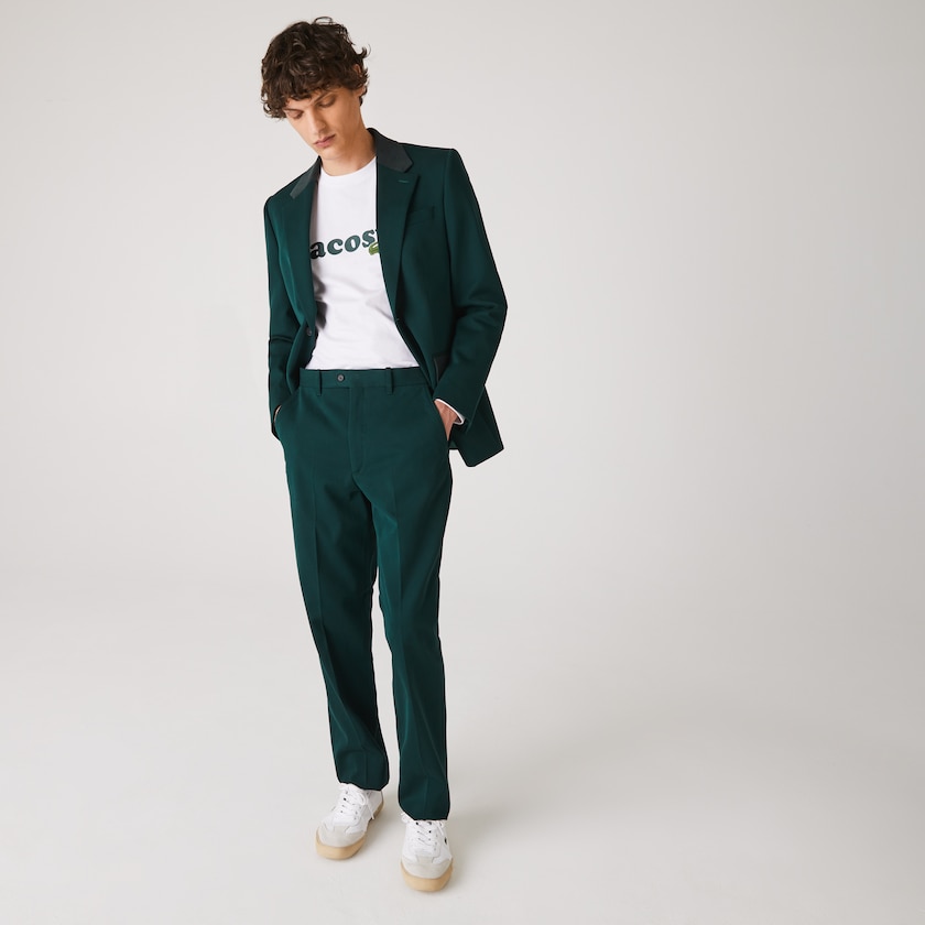 Calças Verdes Masculino Lacoste LIVE Standard Fit Cotton Canvas Suit VK7-26292H5