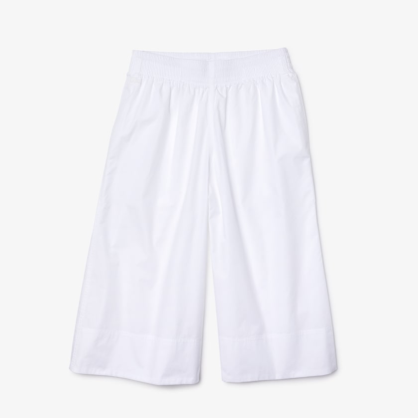 Calças Branco Feminino Lacoste Light Cotton Poplin Culottes JT7-29082L0
