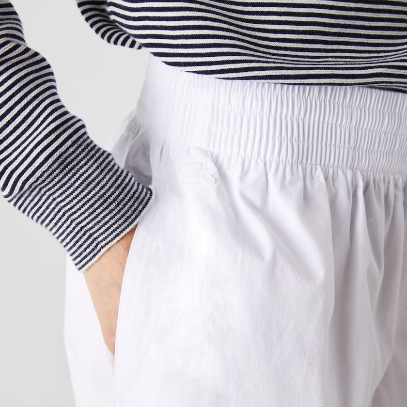 Calças Branco Feminino Lacoste Light Cotton Poplin Culottes JT7-29082L0