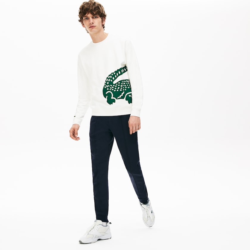Calças Azul Marinho Azuis Caqui Verdes Masculino Lacoste Pleated Cotton-Silk Track PV8-64336R2