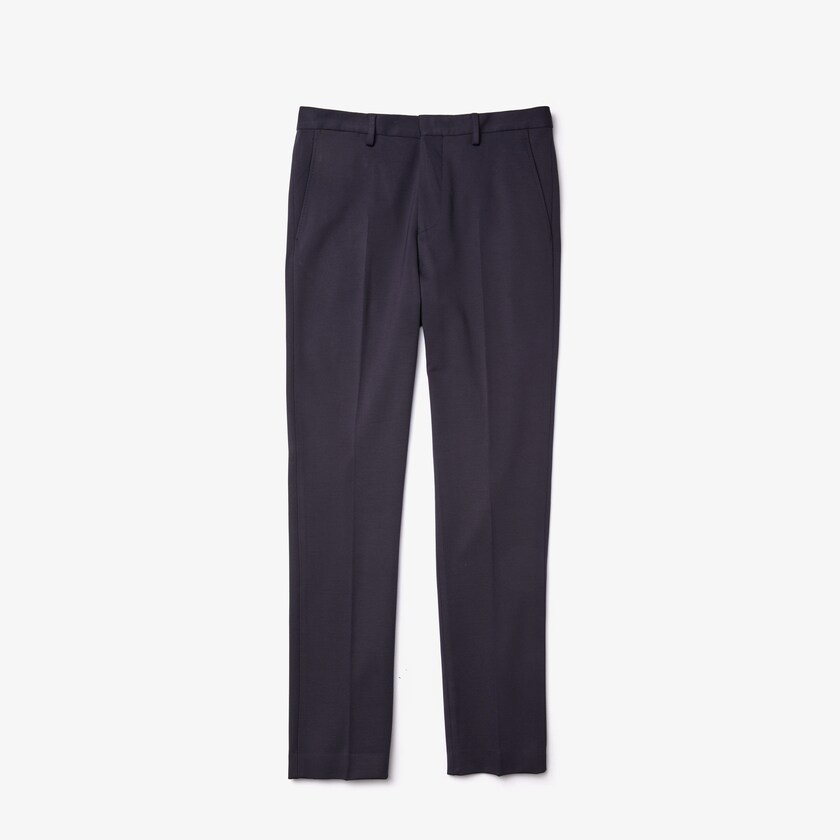 Calças Azul Marinho Azuis Masculino Lacoste Pleated Stretch Chino LY0-42104K0