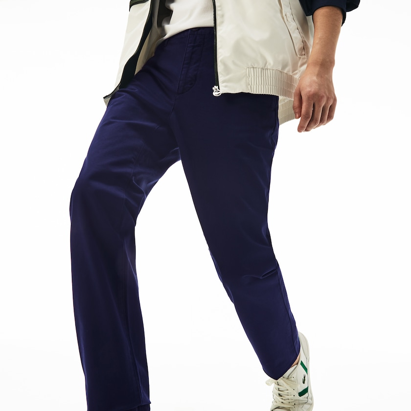 Calças Azul Marinho Azuis Masculino Lacoste Regular Fit Cotton Gabardine Chino ZG1-98189Z5
