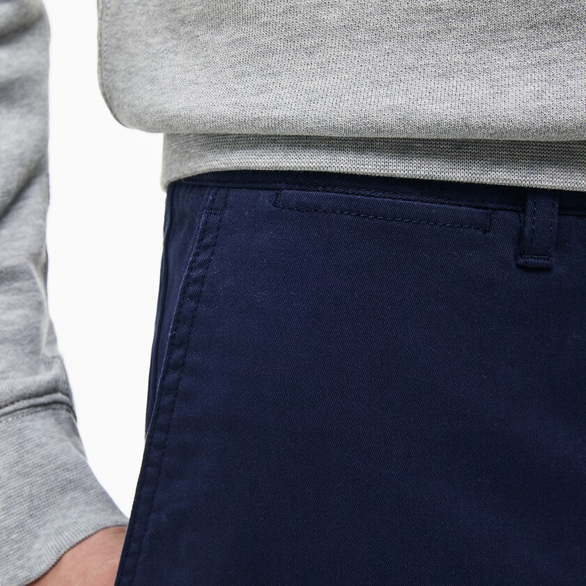 Calças Azul Marinho Azuis Masculino Lacoste Regular Fit Cotton Gabardine Chino ZG1-98189Z5