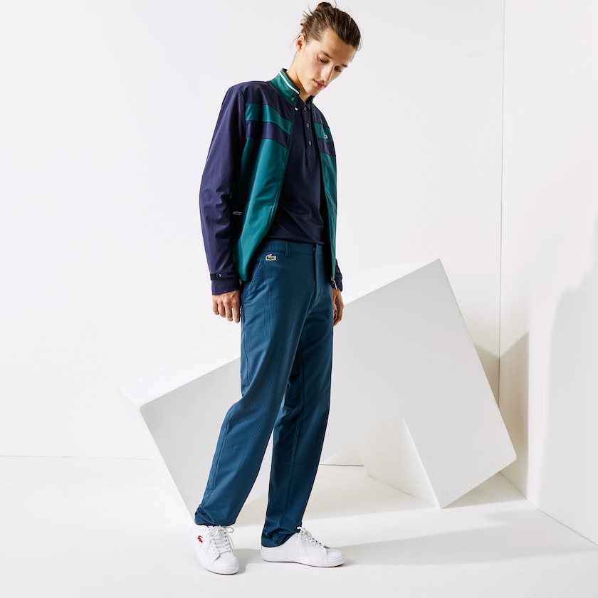 Calças Azul Marinho Azuis Verdes Masculino Lacoste SPORT Checkered Technical Golf EI3-43384X7