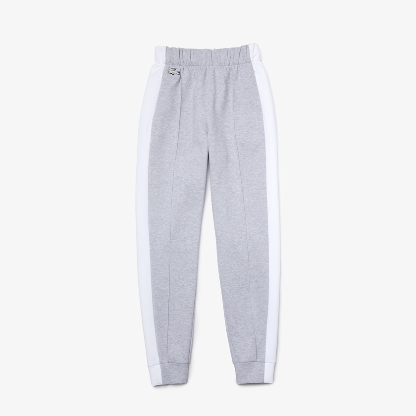 Calças Cinzentas Branco Feminino Lacoste SPORT Contrast Band Piqué Jogging OD9-33643G0