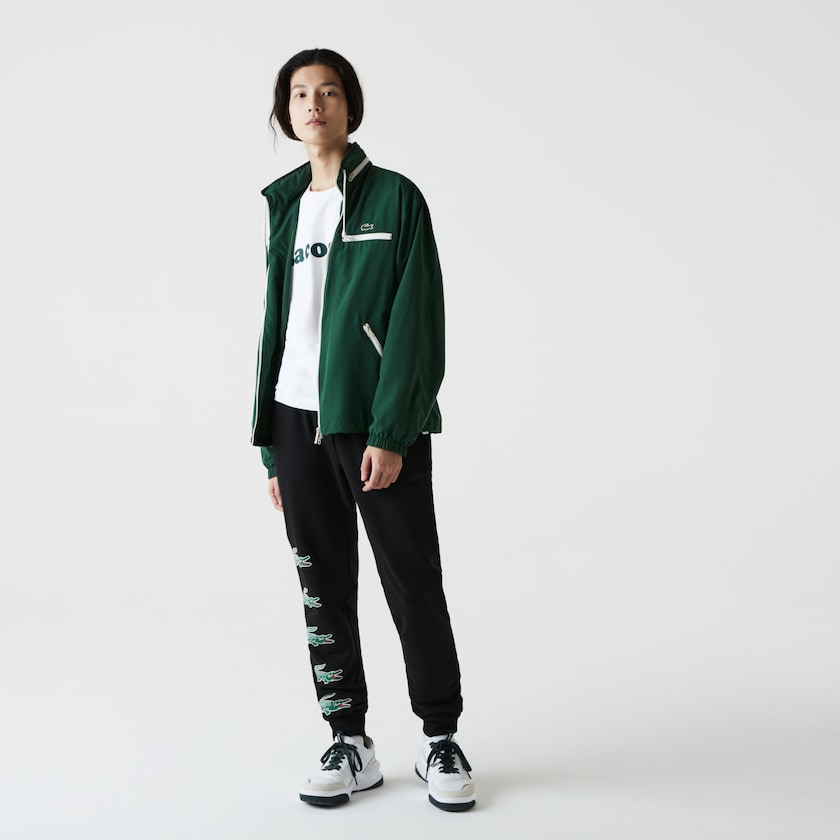 Calças Pretas Masculino Lacoste SPORT Crocodile Print Fleece Jogging KN0-80058K4