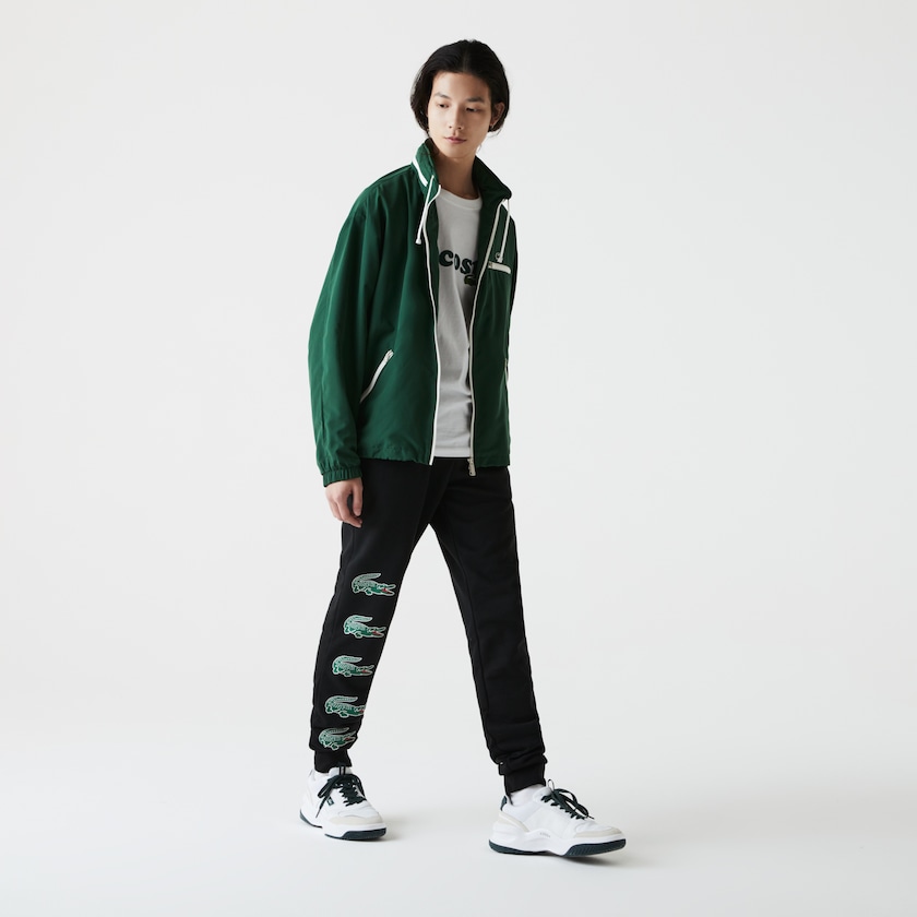Calças Pretas Masculino Lacoste SPORT Crocodile Print Fleece Jogging KN0-80058K4