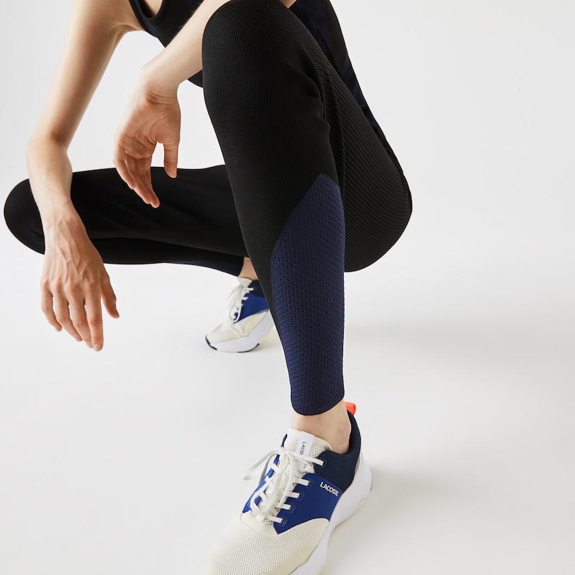Calças Pretas Azul Marinho Azuis Feminino Lacoste SPORT Ergonomic Knit Leggings OC1-82218U0
