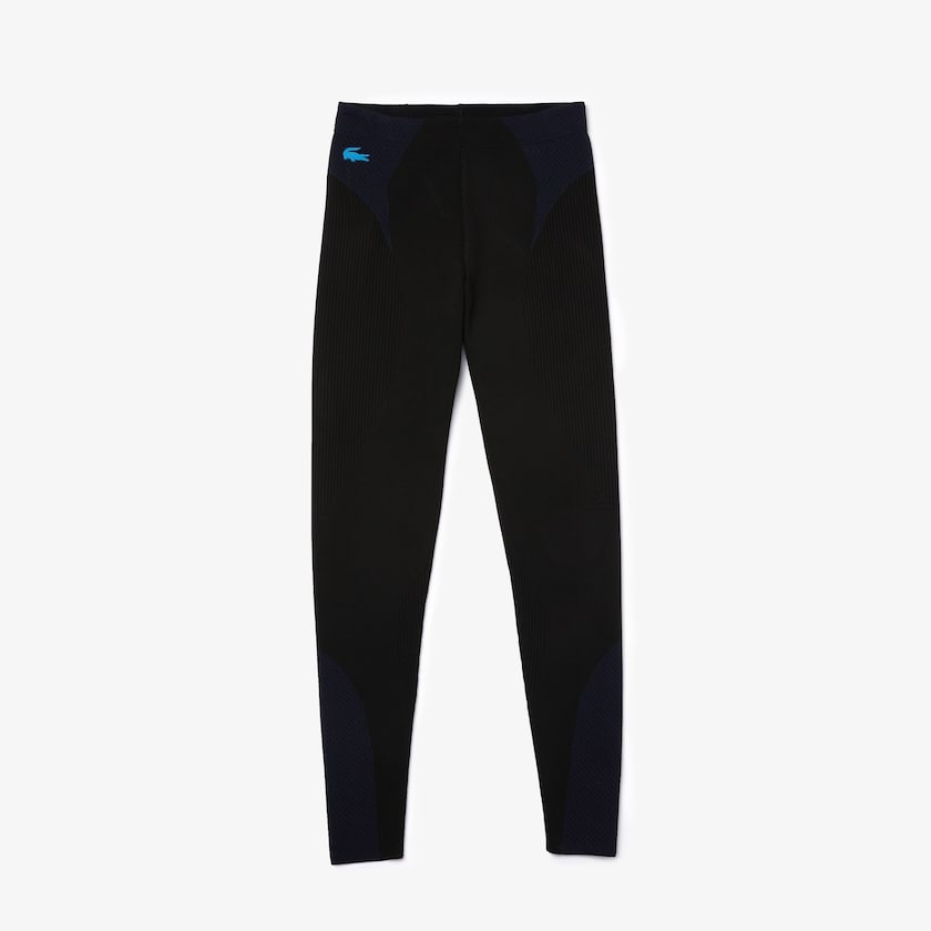 Calças Pretas Azul Marinho Azuis Feminino Lacoste SPORT Ergonomic Knit Leggings OC1-82218U0