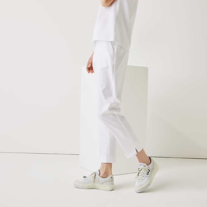 Calças Branco Feminino Lacoste SPORT Golf Pleated Tech Gabardine YA8-69326F6