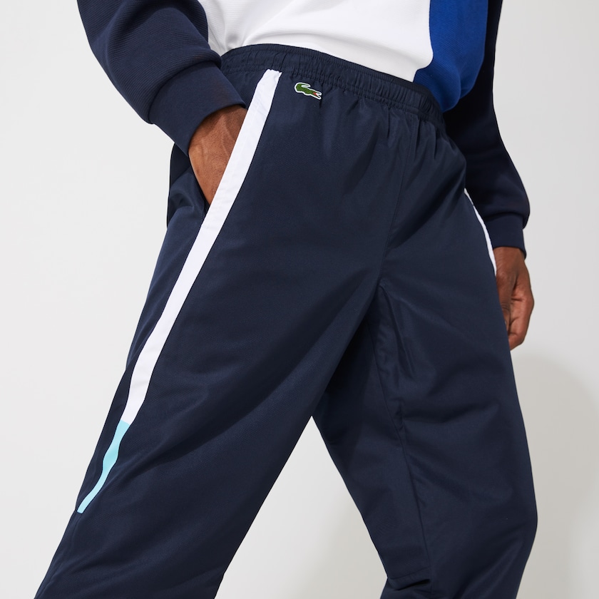 Calças Azul Marinho Azuis Branco Turquesa Azul Marinho Azuis Masculino Lacoste SPORT Lightweight Color-Block Track KE4-62366I0