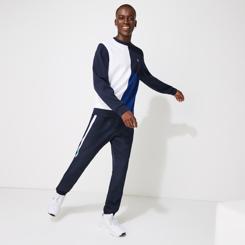 Calças Azul Marinho Azuis Branco Turquesa Azul Marinho Azuis Masculino Lacoste SPORT Lightweight Color-Block Track KE4-62366I0