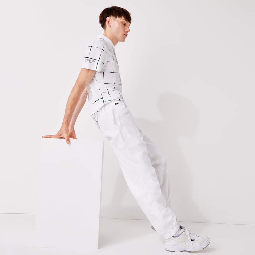 Calças Branco Masculino Lacoste SPORT Performance Side Zip Track RU4-33353Z7