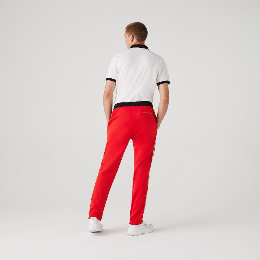 Calças Vermelhas Pretas Branco Masculino Lacoste SPORT Run-resistant Pleated Tracksuit KD8-39013O7