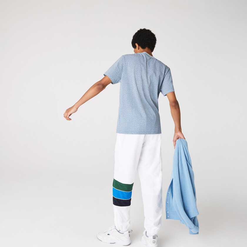 Calças Branco Azul Marinho Azuis Azuis Verdes Masculino Lacoste SPORT Striped Colorblock Tracksuit TY1-79647W5