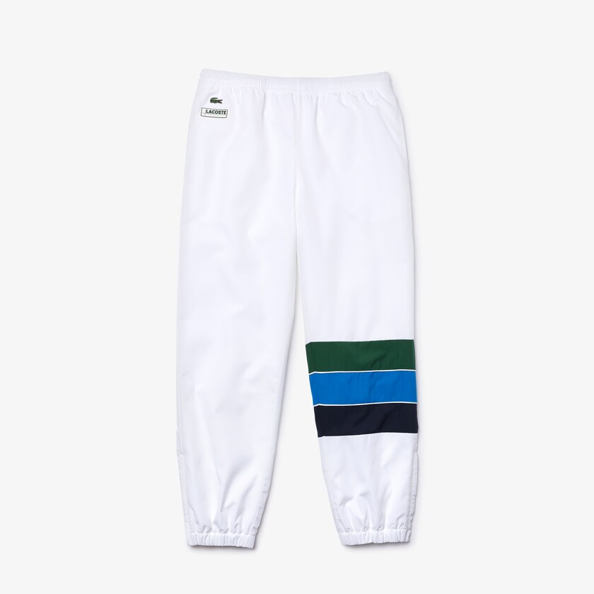 Calças Branco Azul Marinho Azuis Azuis Verdes Masculino Lacoste SPORT Striped Colorblock Tracksuit TY1-79647W5