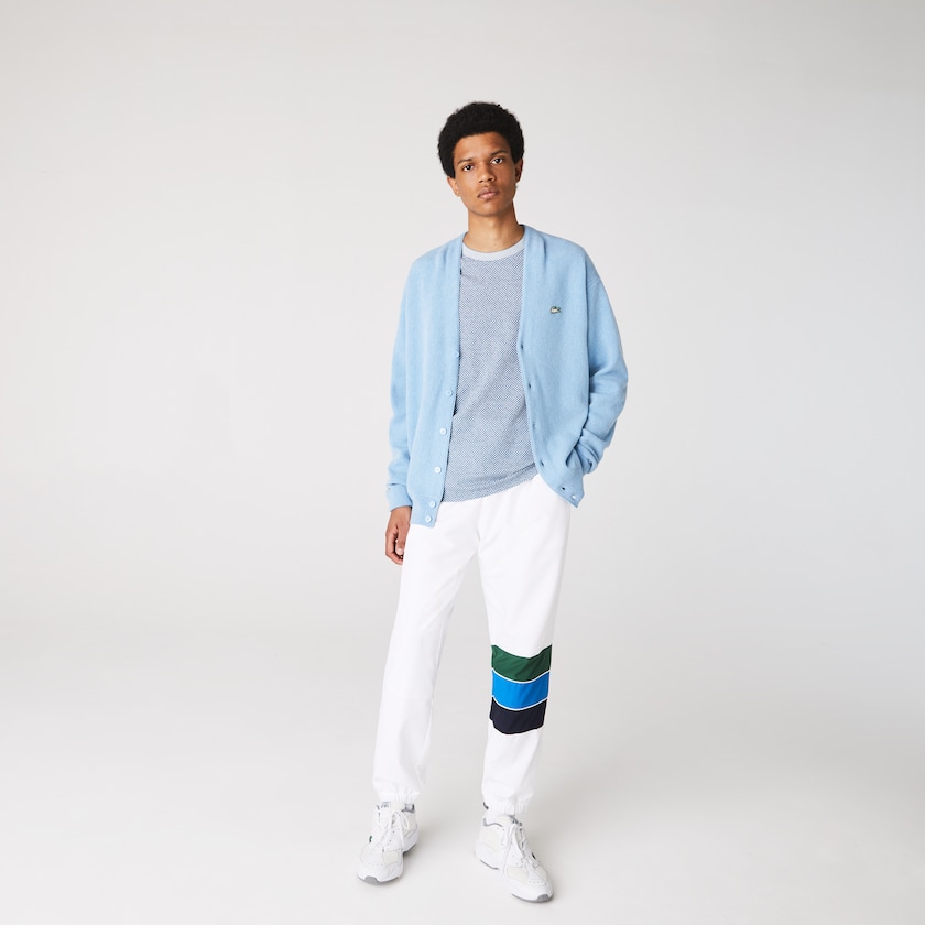 Calças Branco Azul Marinho Azuis Azuis Verdes Masculino Lacoste SPORT Striped Colorblock Tracksuit TY1-79647W5