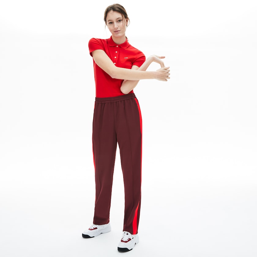 Calças Vermelhas Escuro Vermelhas Feminino Lacoste Side-Stripe Track PH0-93339W8
