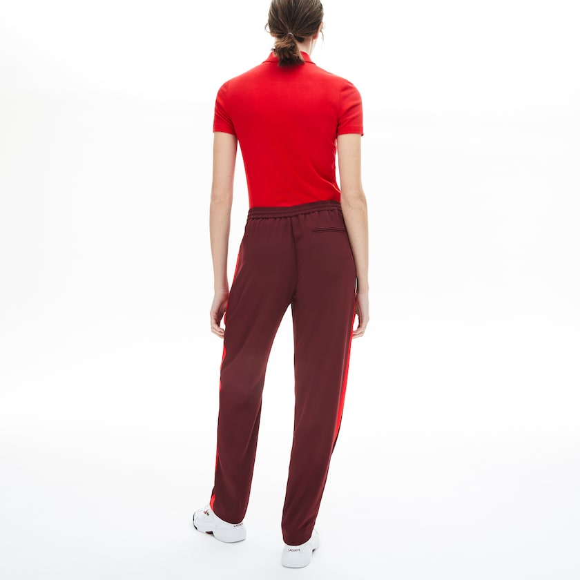Calças Vermelhas Escuro Vermelhas Feminino Lacoste Side-Stripe Track PH0-93339W8