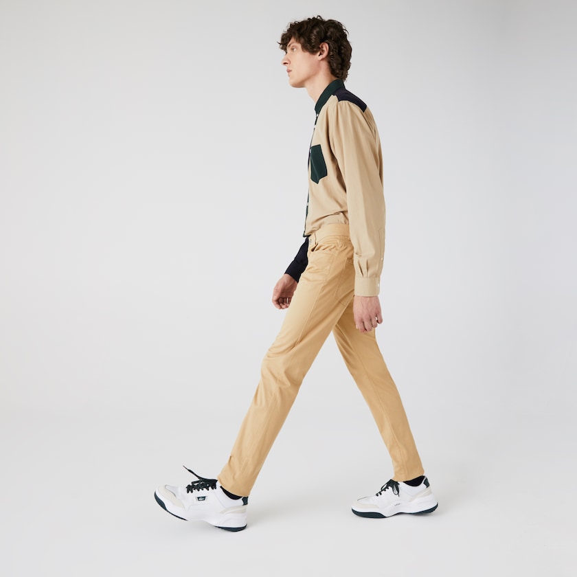Calças Bege Masculino Lacoste Slim Fit 5-Pocket Stretch Cotton FZ9-77467M6