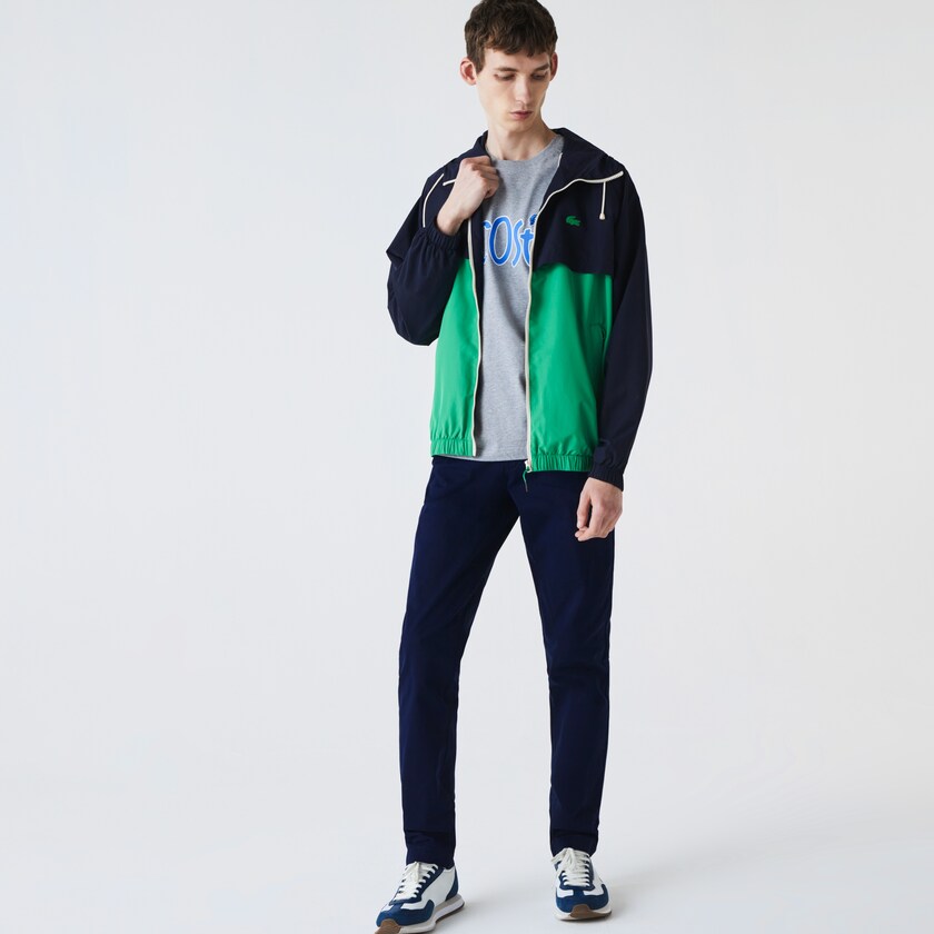 Calças Azul Marinho Azuis Masculino Lacoste Slim Fit Stretch Gabardine Chino QN0-43104K8