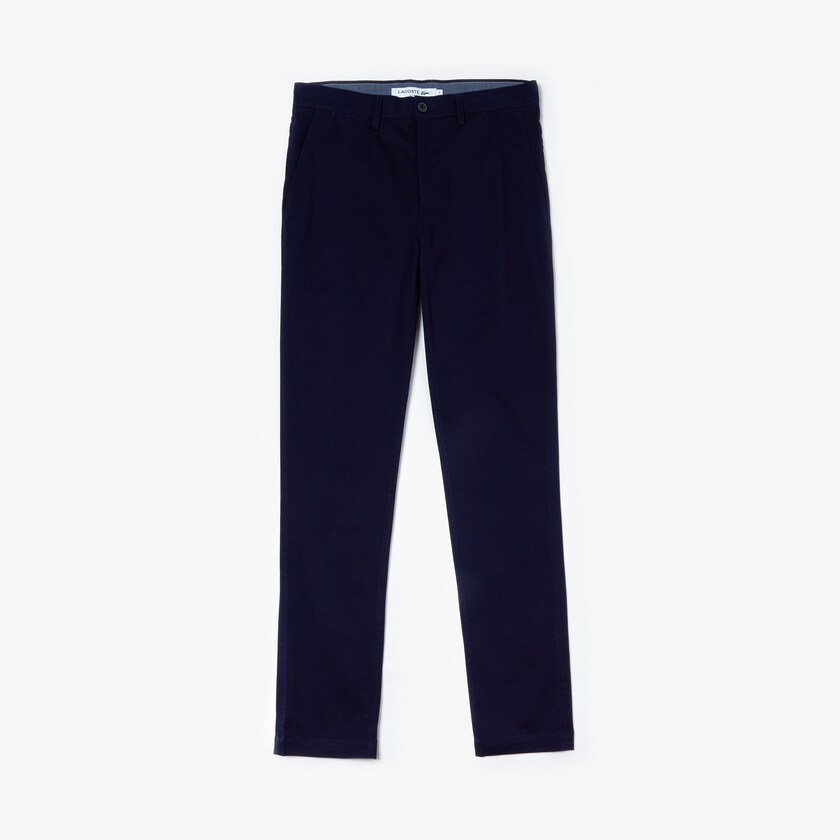 Calças Azul Marinho Azuis Masculino Lacoste Slim Fit Stretch Gabardine Chino QN0-43104K8