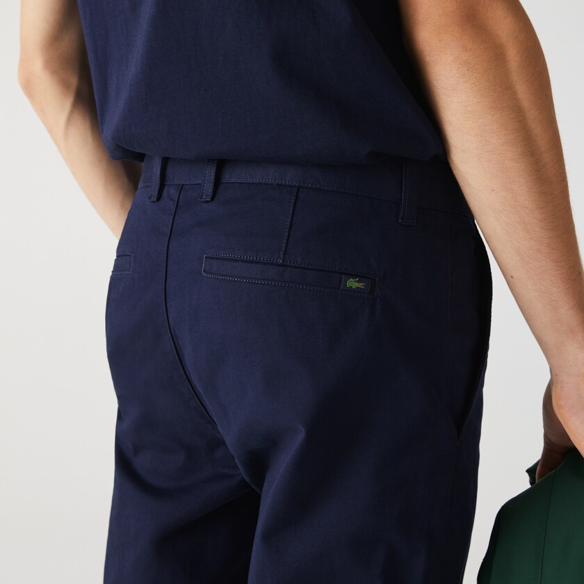 Calças Azul Marinho Azuis Masculino Lacoste Slim Fit Stretch Gabardine Chino QN0-43104K8