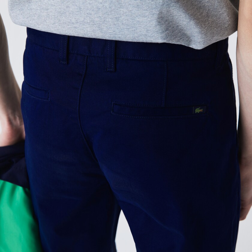 Calças Azul Marinho Azuis Masculino Lacoste Slim Fit Stretch Gabardine Chino QN0-43104K8