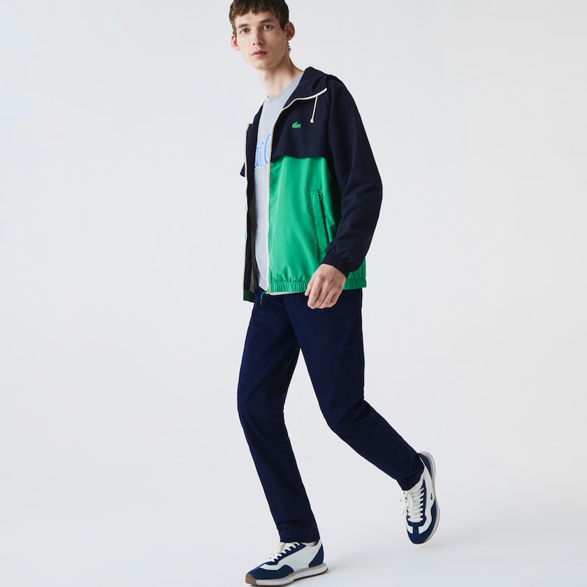 Calças Azul Marinho Azuis Masculino Lacoste Slim Fit Stretch Gabardine Chino QN0-43104K8